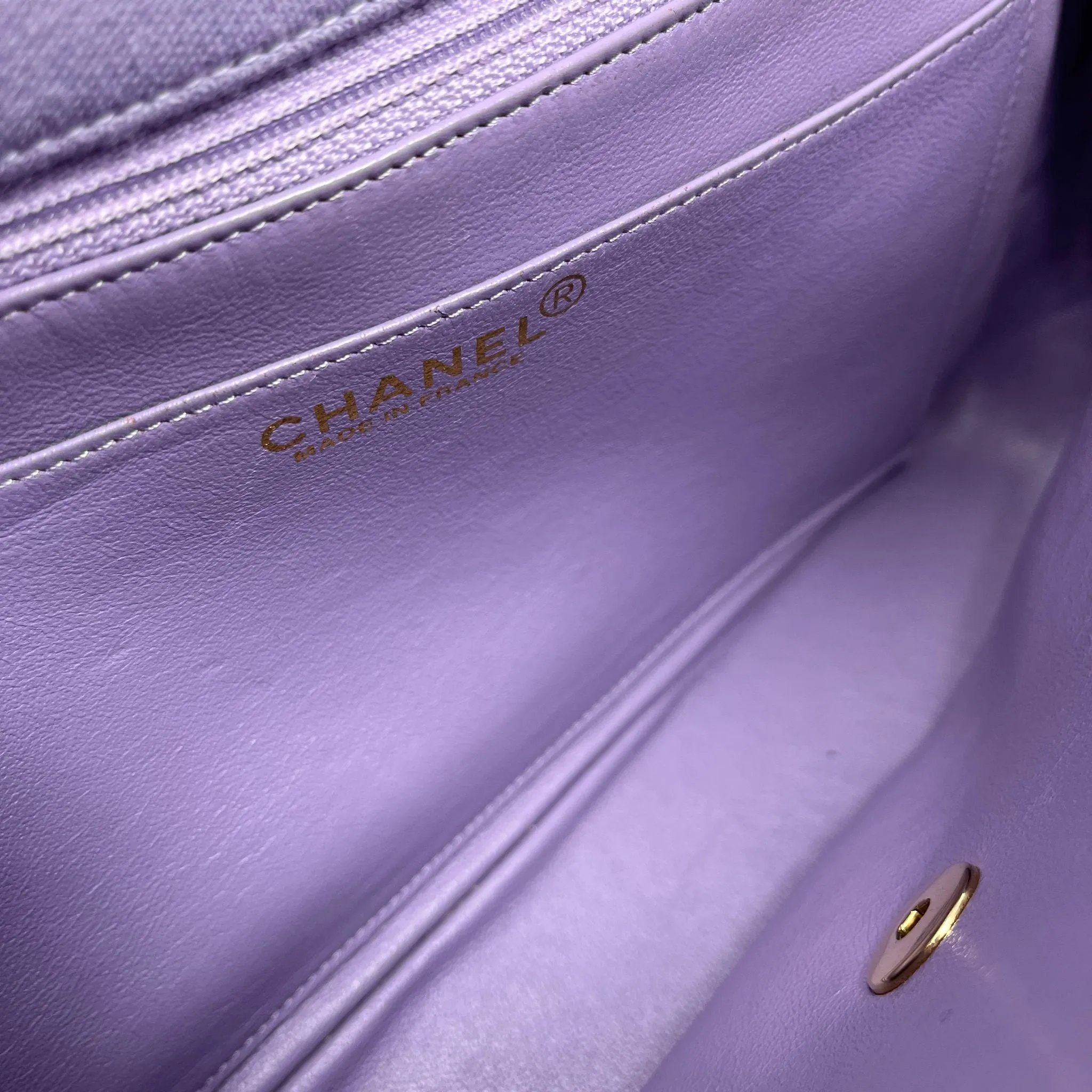 Chanel Lilac Knit Turnlock Flap Bag