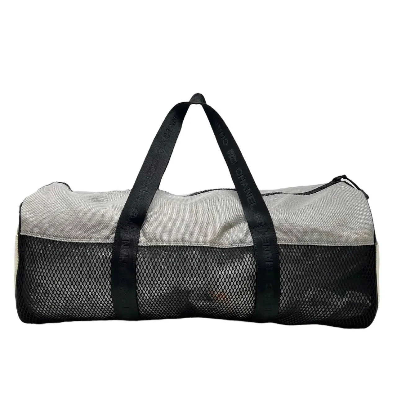 Chanel White Logo Duffle Bag