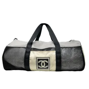 Chanel White Logo Duffle Bag