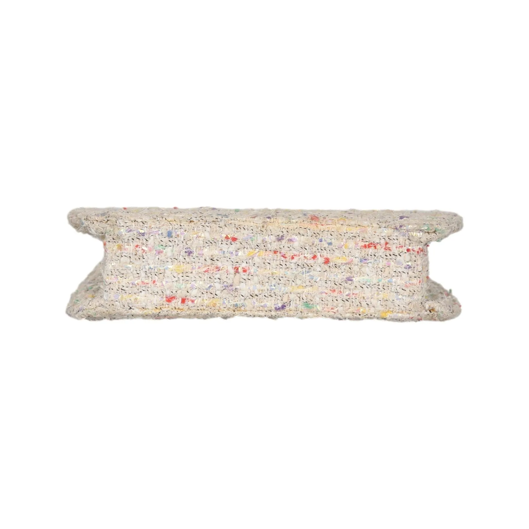 Chanel White Tweed Top Handle Bag