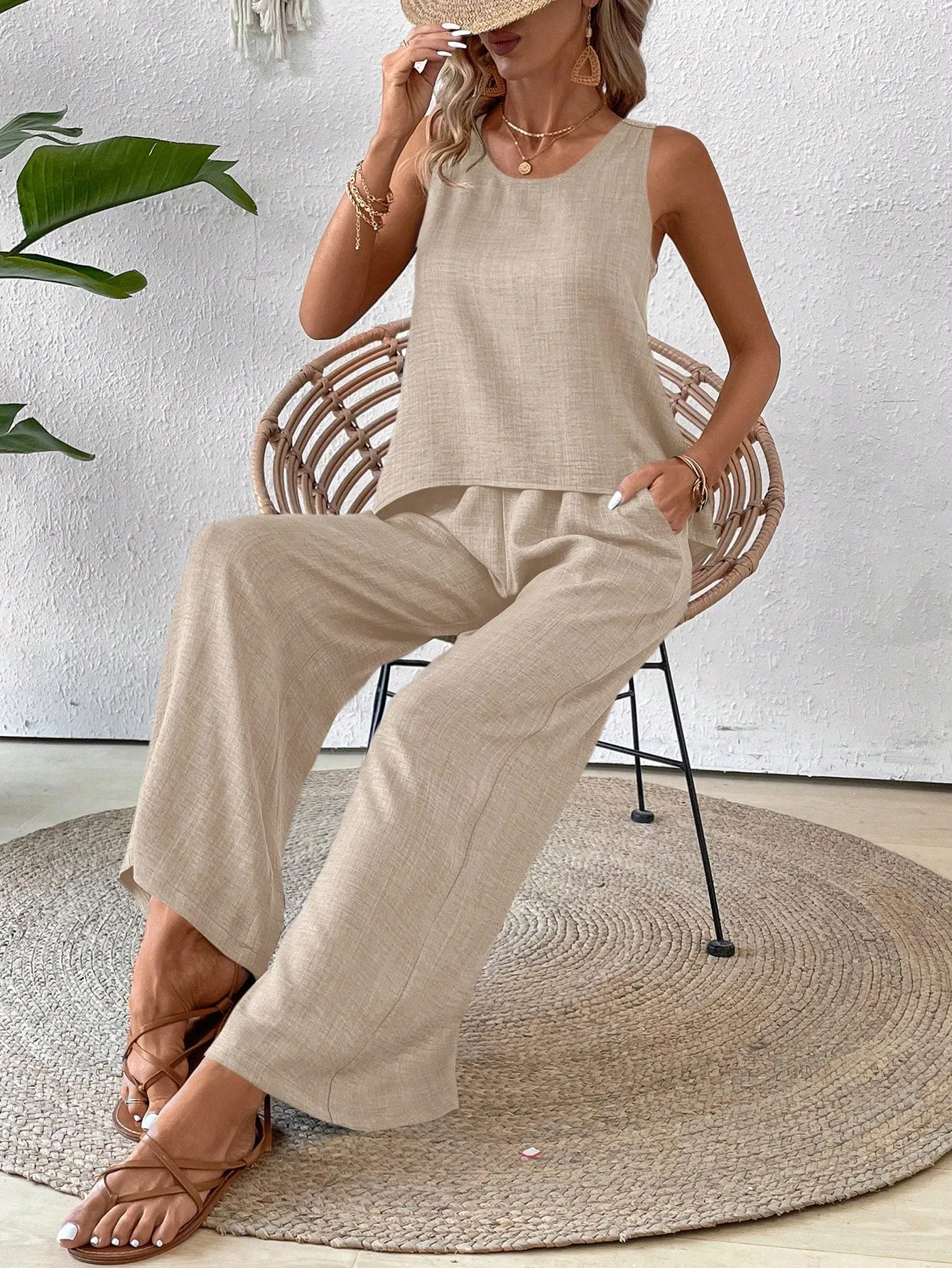 Cherry Vibes: Top de tanque y pantalones anchos para verano