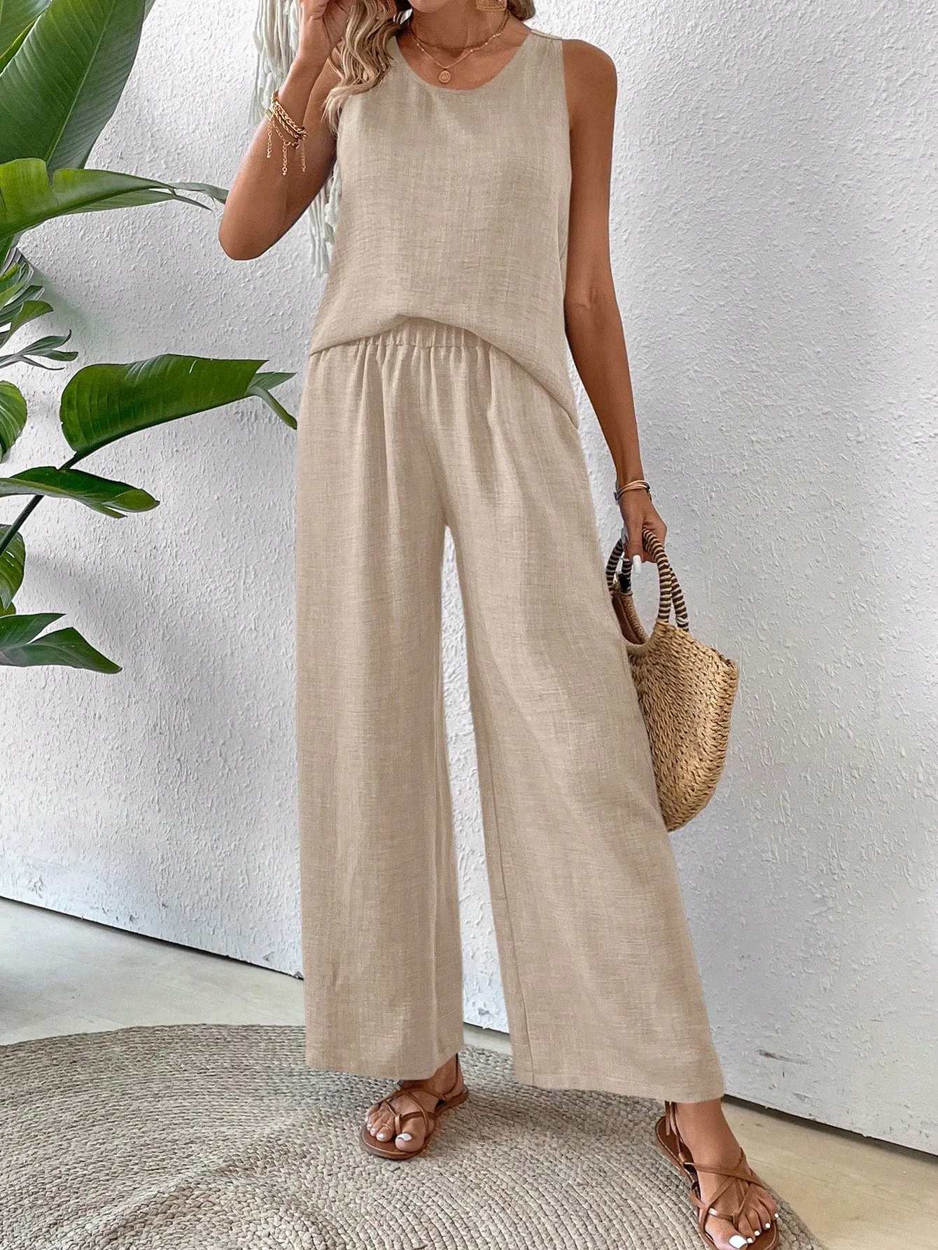 Cherry Vibes: Top de tanque y pantalones anchos para verano
