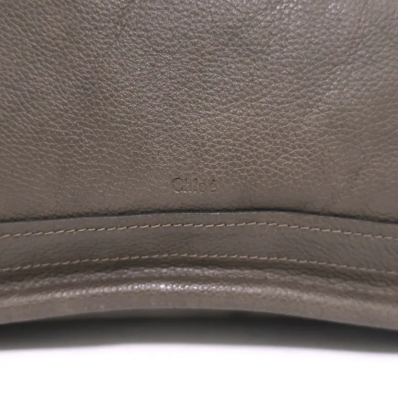 Chloe Large Paraty Shoulder Bag Dark Brown Leather