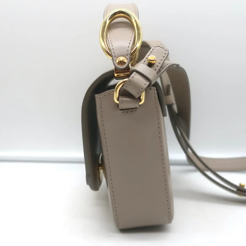 Chloe Mini C Crossbody Bag Taupe Leather & Suede NEW