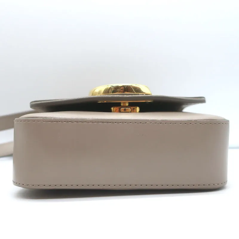 Chloe Mini C Crossbody Bag Taupe Leather & Suede NEW