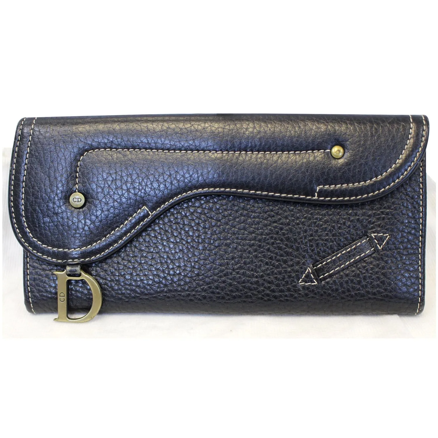 CHRISTIAN DIOR Saddle Leather Wallet Black