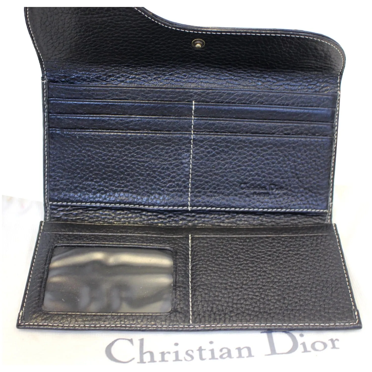 CHRISTIAN DIOR Saddle Leather Wallet Black