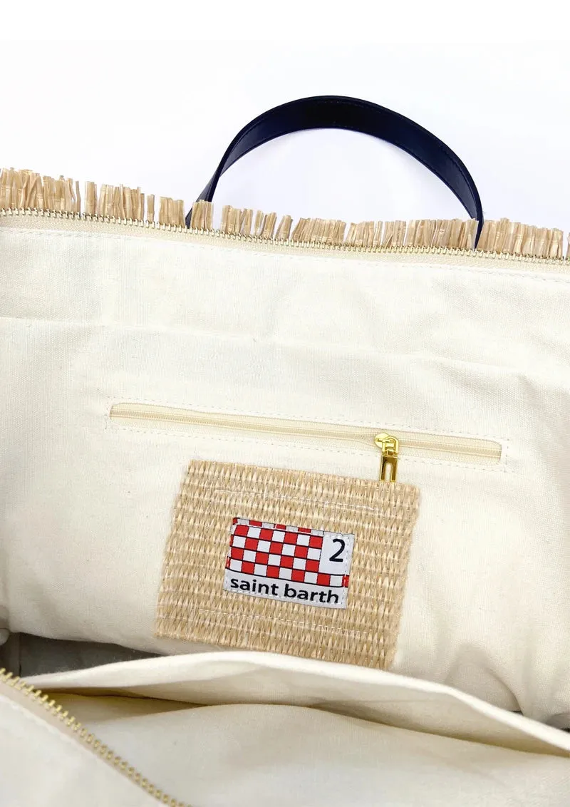 CHRISTIANARTBAG: High-Quality Saint Barth Women's Tassel Tote Bag - Trendy Embroidered Straw Beach Handbag - CAB08250524.