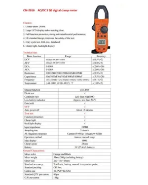 CM-2016 Clamp Meter 210mm