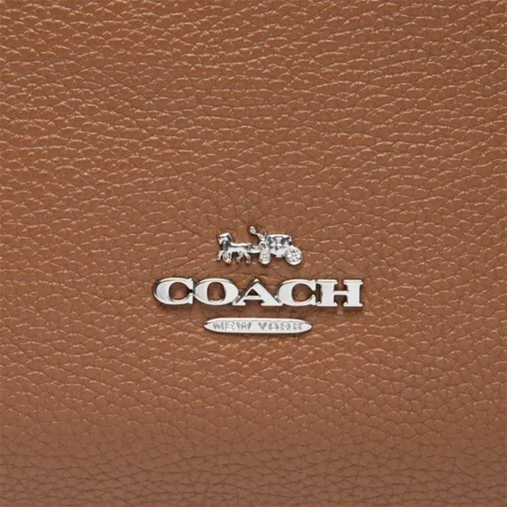 Coach Pebbled Leather Scout Hobo Saddle Soft Zipper Handbag Bag Brown Purse NEW