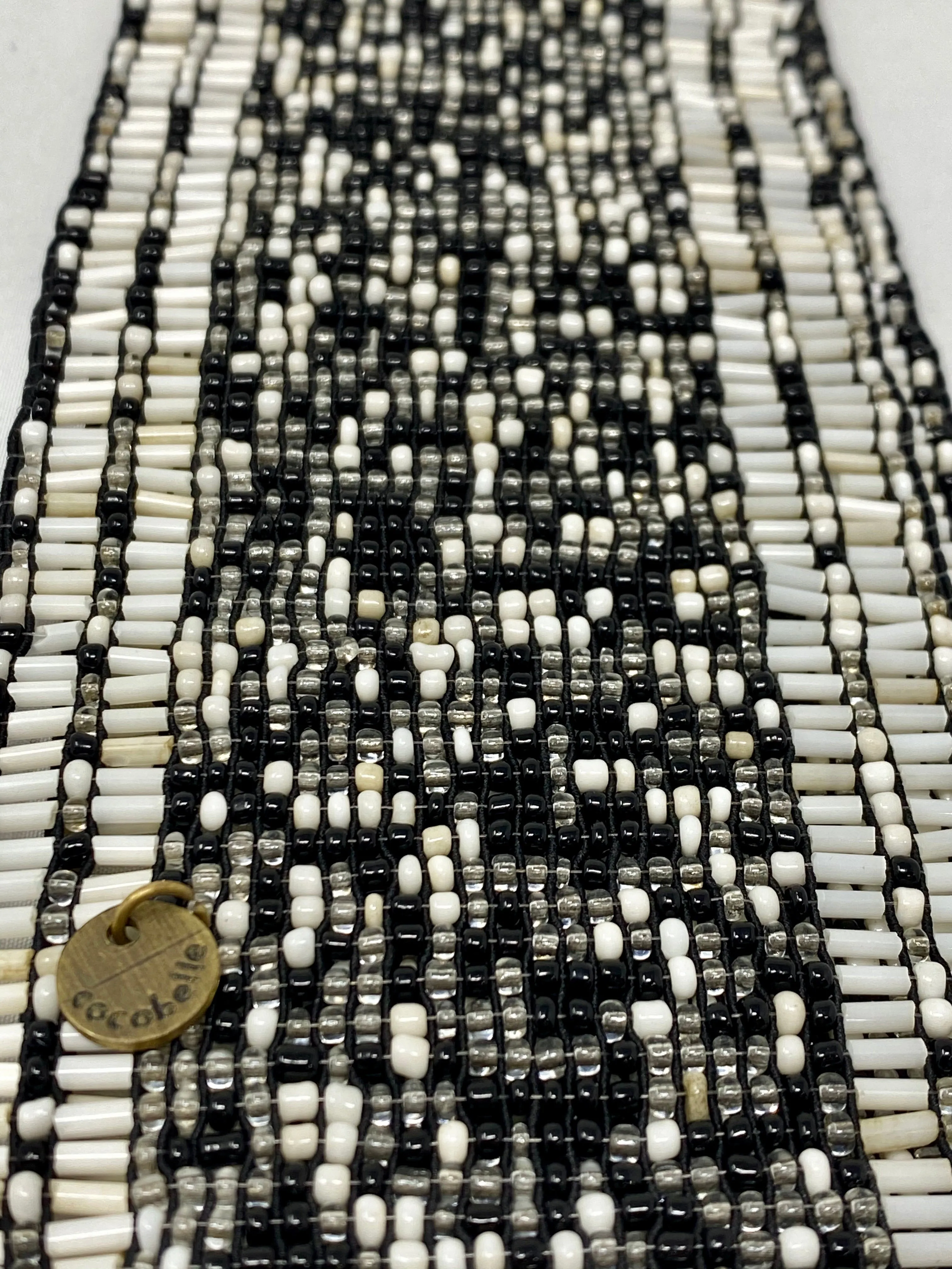 Coco Belle Black Beaded Elastic Belt