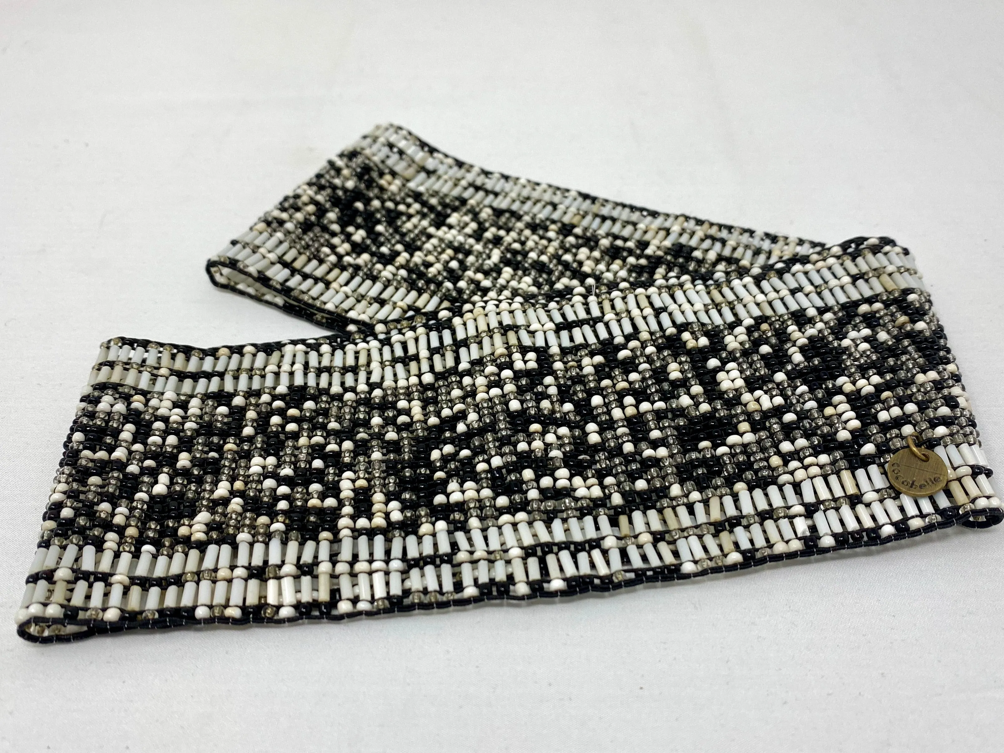 Coco Belle Black Beaded Elastic Belt