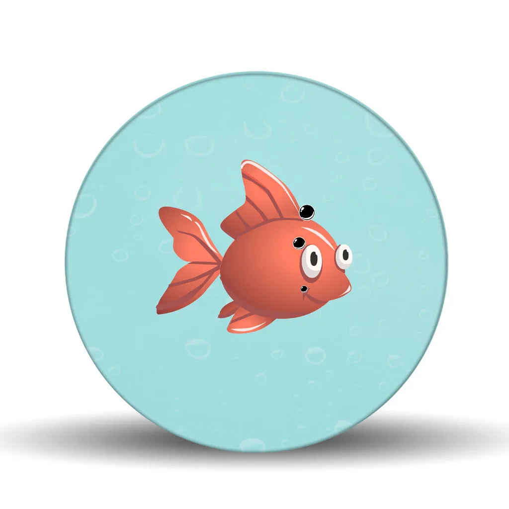 Colorful Fish <br>Glass Table Spinner 17.75"