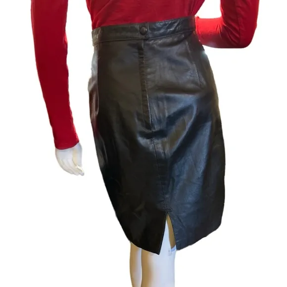 CoMint Black Leather Skirt