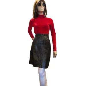 CoMint Black Leather Skirt
