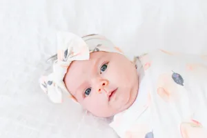Copper Pearl - Knit Headband Bow - Caroline