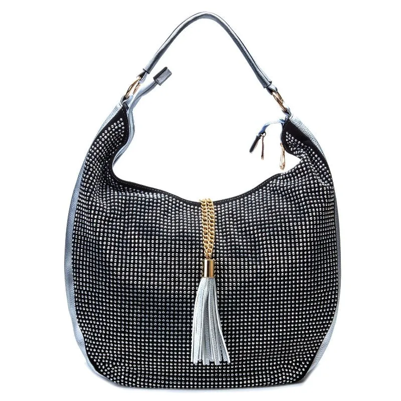 Crowd pleaser rhinestone bag