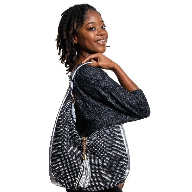 Crowd pleaser rhinestone bag