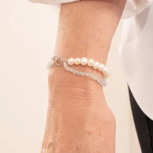 CRYSTAL GLOW PEARL LAYERED BRACELET