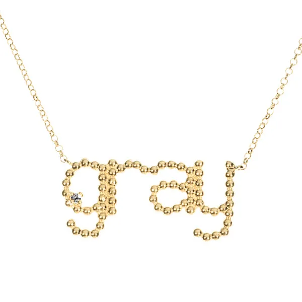 Custom Beaded Name & Diamond Necklace