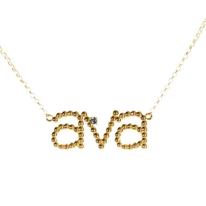 Custom Beaded Name & Diamond Necklace