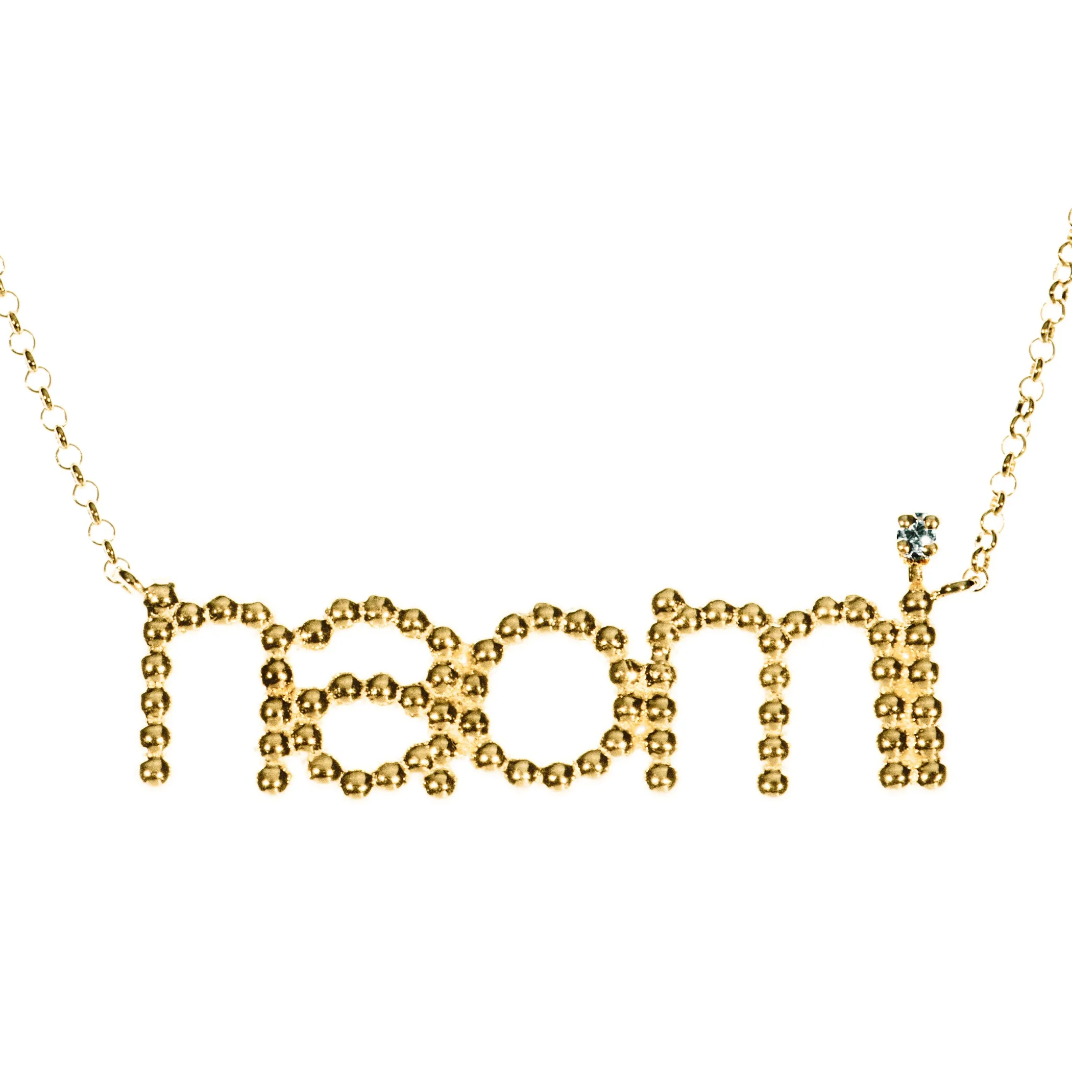 Custom Beaded Name & Diamond Necklace