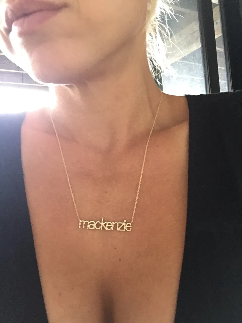 Custom Beaded Name & Diamond Necklace