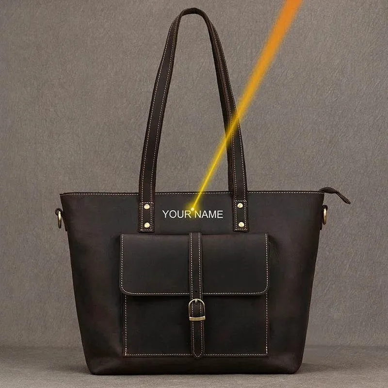 Custom Leather Handbag – Women's Business Totes Travel Bag