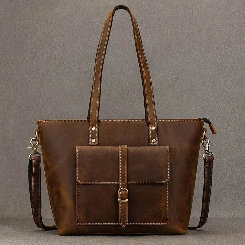 Custom Leather Handbag – Women's Business Totes Travel Bag
