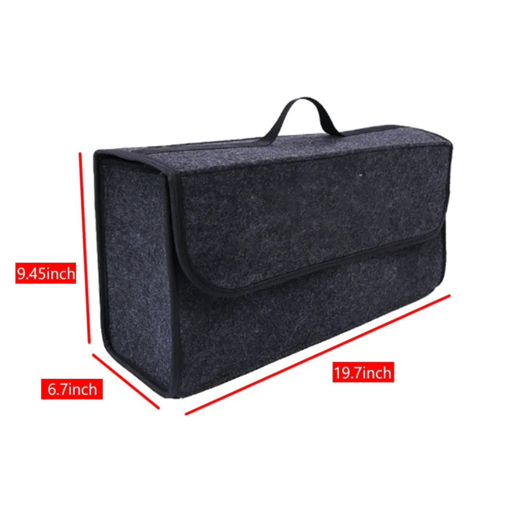Custom Text For Soft Felt Car Bag Organizer, Compatible with All Cars, Folding Car Storage Box Non Slip Fireproof Car Trunk Organizer DE12990