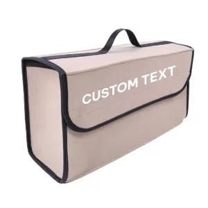 Custom Text For Soft Felt Car Bag Organizer, Compatible with All Cars, Folding Car Storage Box Non Slip Fireproof Car Trunk Organizer TY12990