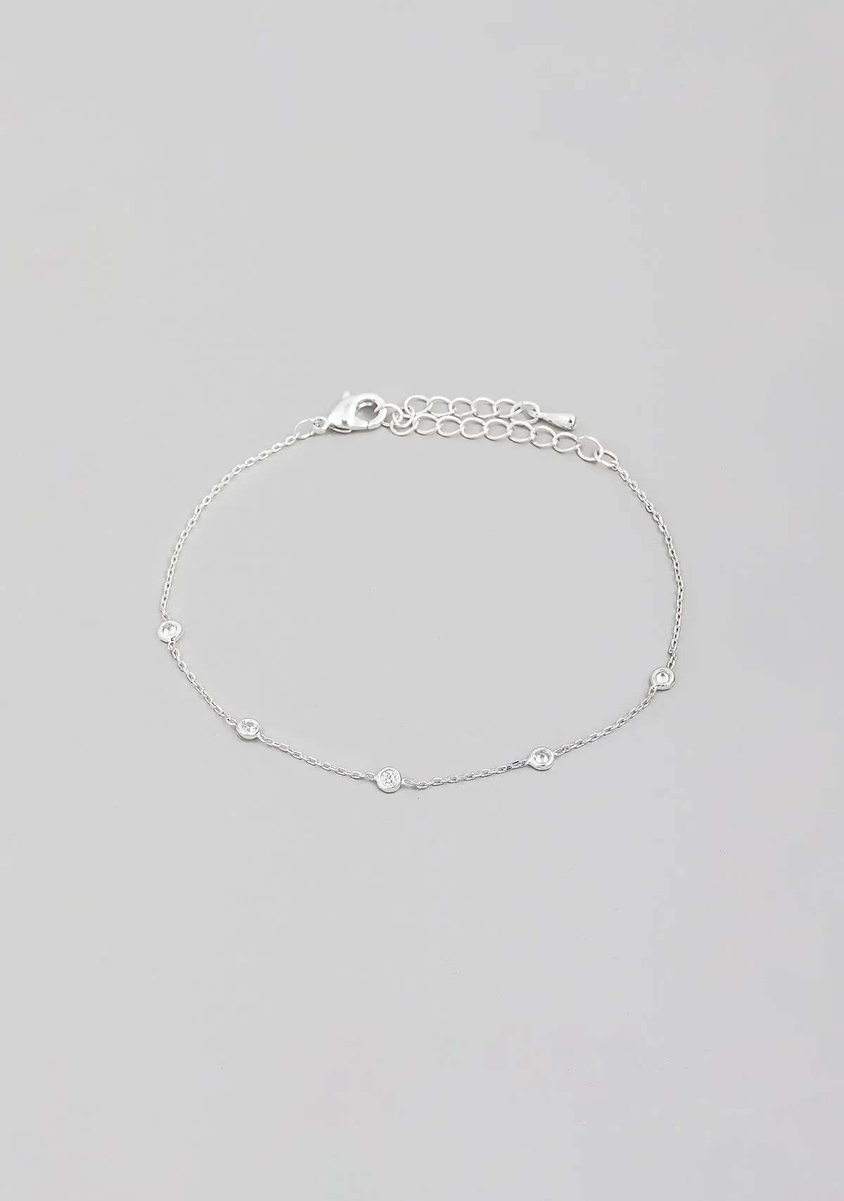 Dainty Rhinestone Bracelet Silver