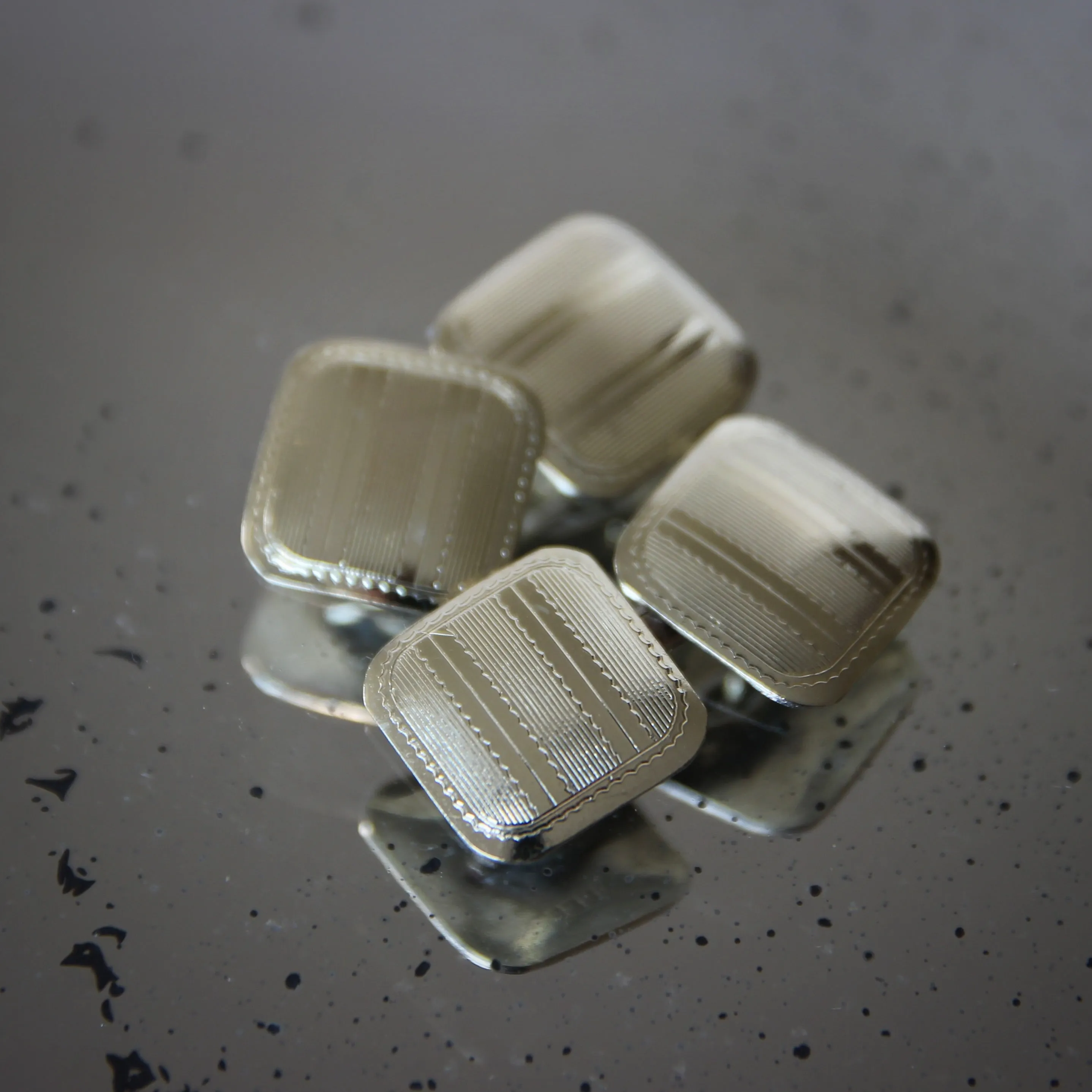 Deco Soft Square Striped Cufflinks