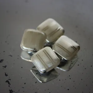 Deco Soft Square Striped Cufflinks