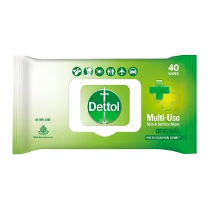Dettol Disinfectant Skin & Surface Sanitizing Wipes, Original 40 Count
