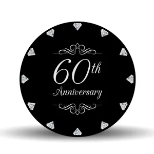 Diamond 60th Anniversary <br>Glass Table Spinner 17.75"