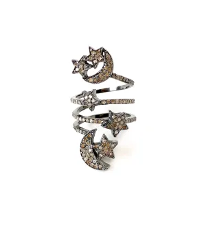 Diamond Moons & Stars Ring