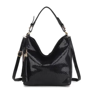 DIENQI-High Quality Leather Women Handbag Tassel Women Shoulder Bag Big Black Ladies Hand Bag Female Crossbody Bags for women