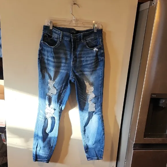 Distressed Blue Denim Jeans judy blue Los Angeles 14W