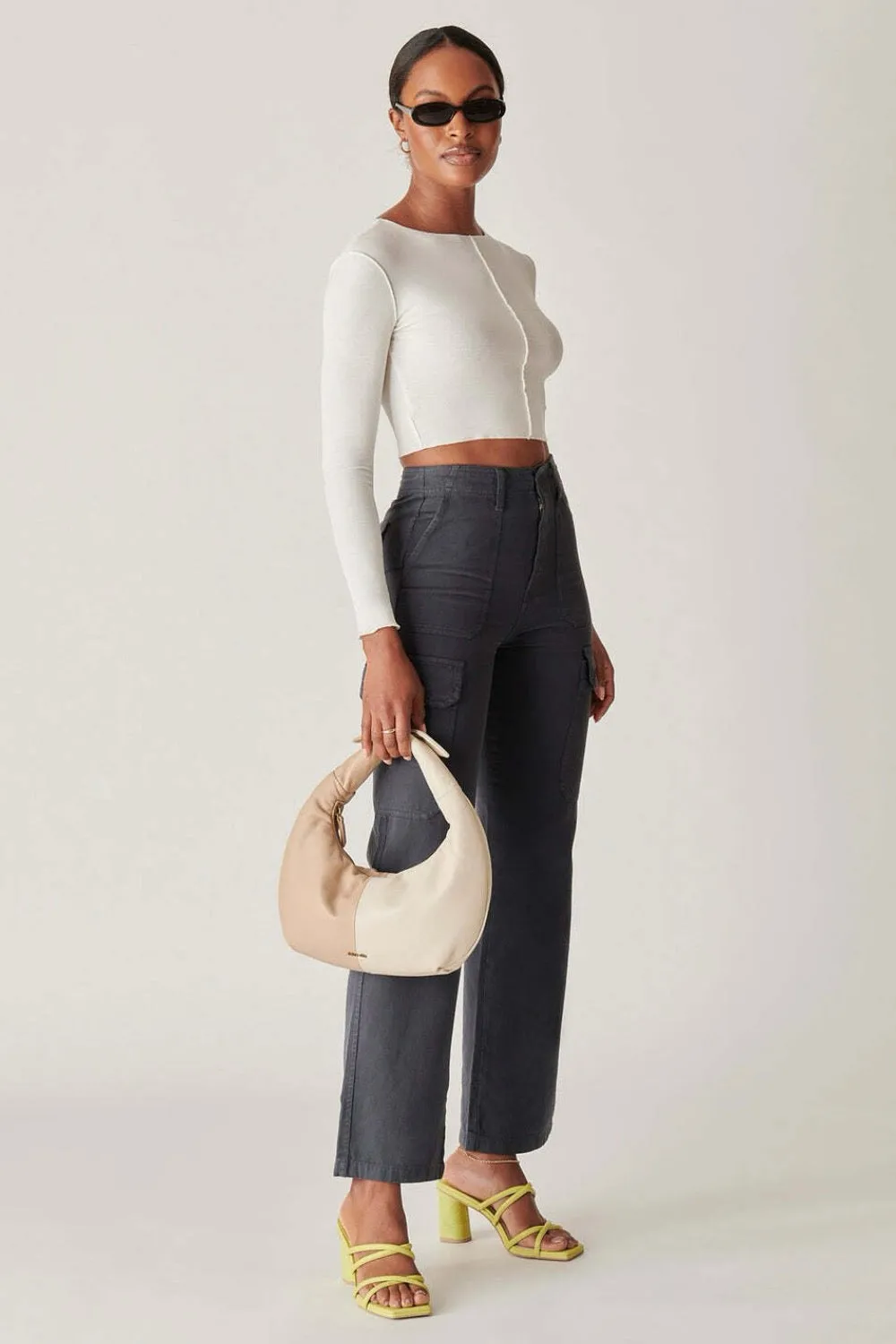 DOLCE VITA Dune/Ivory Patti Soft Nappa Leather Hobo Handbag