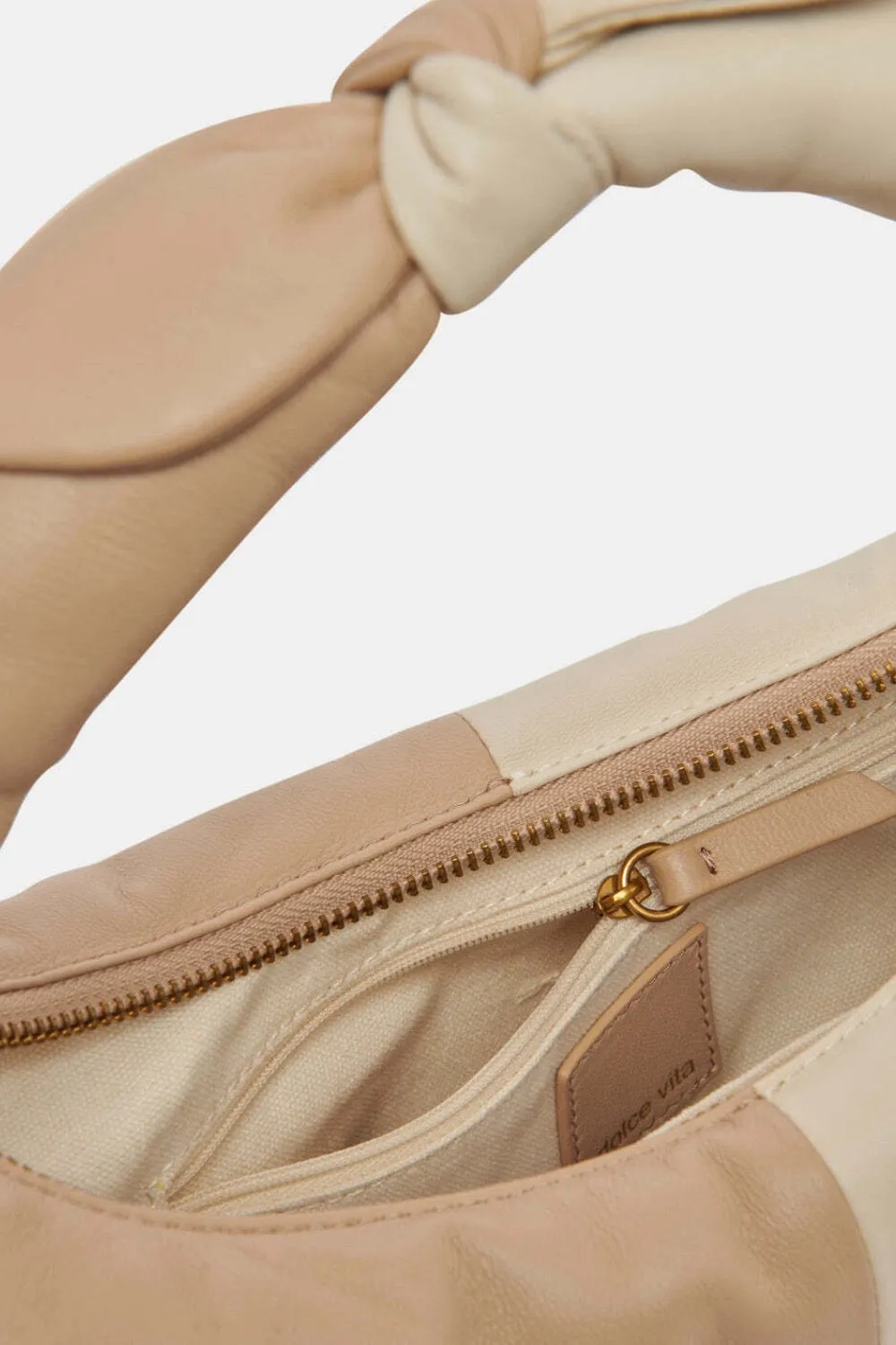 DOLCE VITA Dune/Ivory Patti Soft Nappa Leather Hobo Handbag