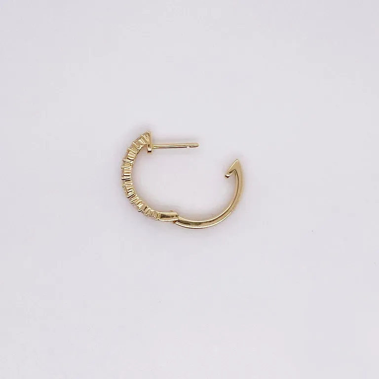 Double Diamond Row Huggie Earrings