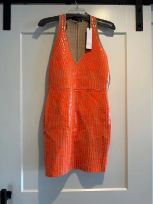 Dress Casual Midi By Bcbgmaxazria In Orange, Size: M