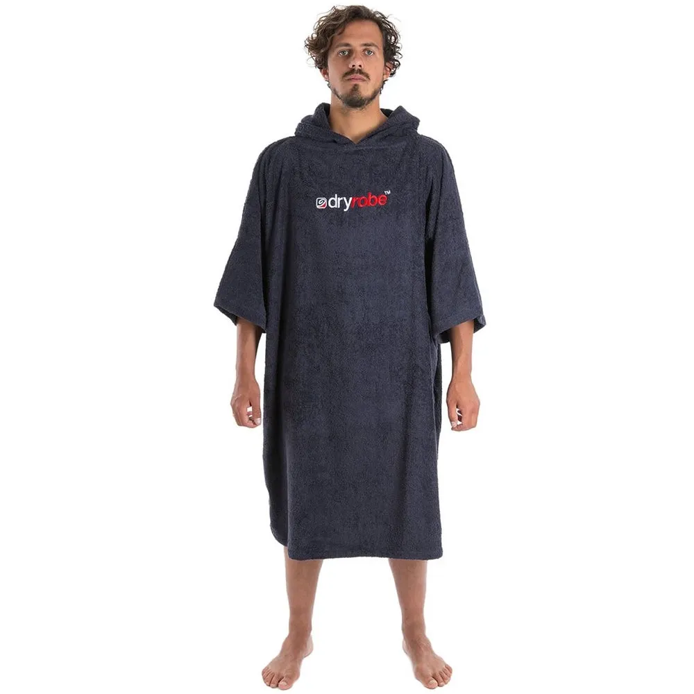 Dry Robe Short Sleeve Towel Robe Navy Medium