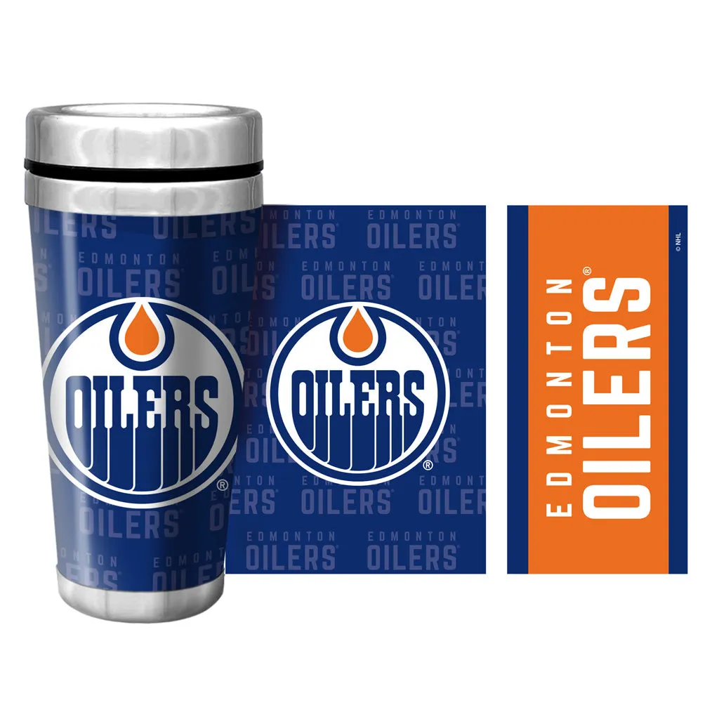 Edmonton Oilers Travel Mug | Full Wrap Wallpaper 16 oz