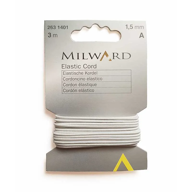 Elastic Cord, 1.5mm, 3m, White