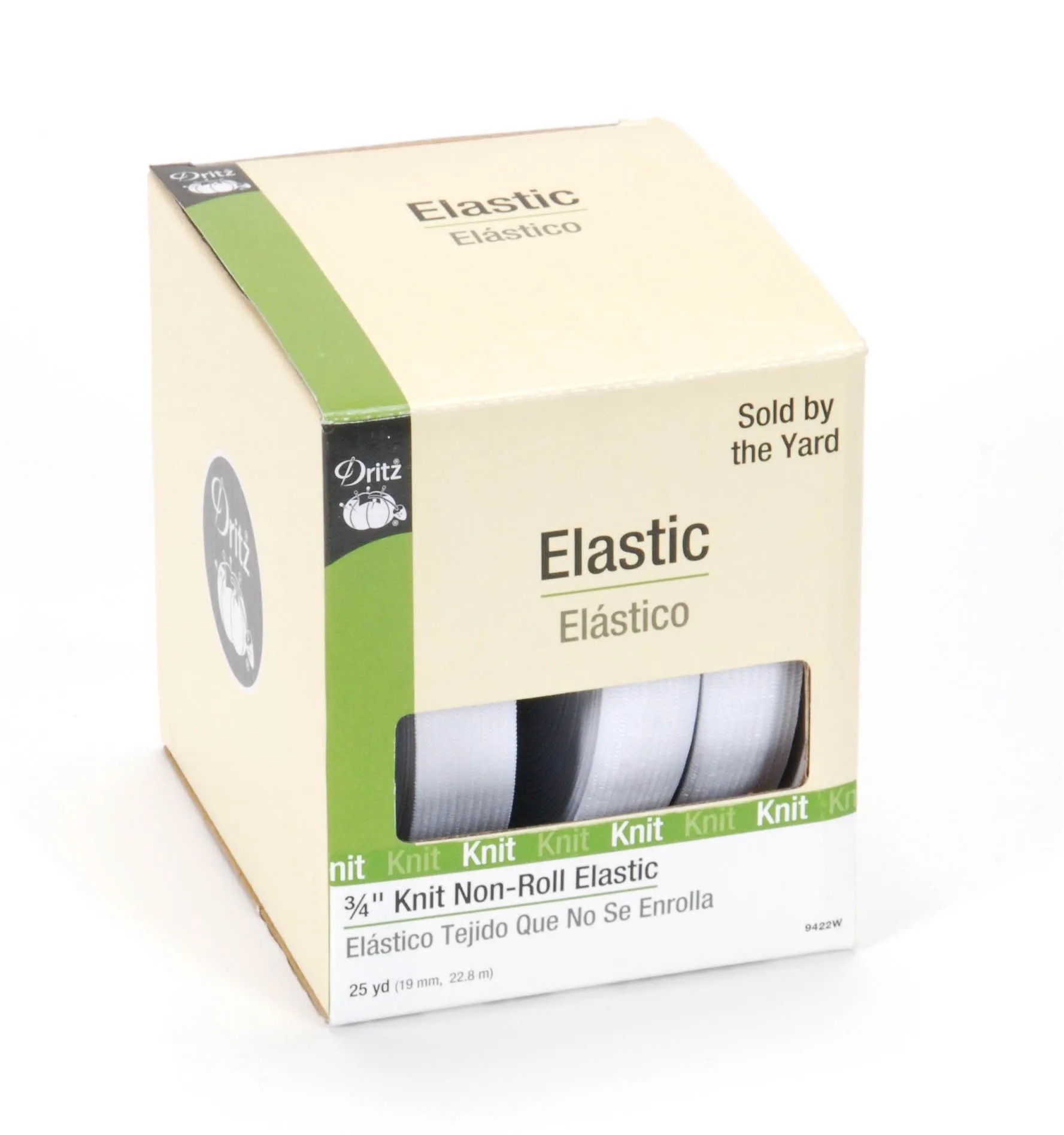Elastic : Knit Non-Roll 3/4" White