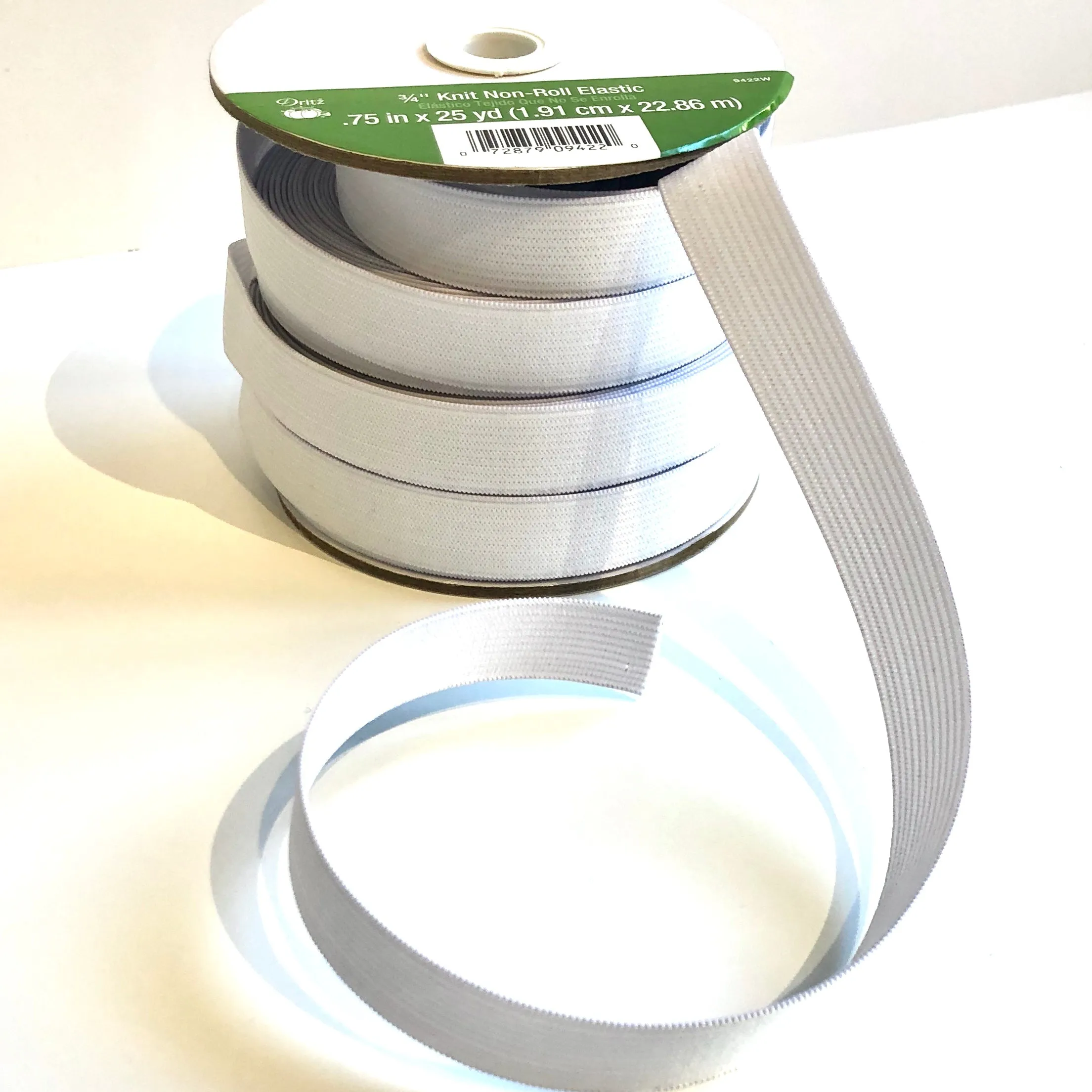 Elastic : Knit Non-Roll 3/4" White