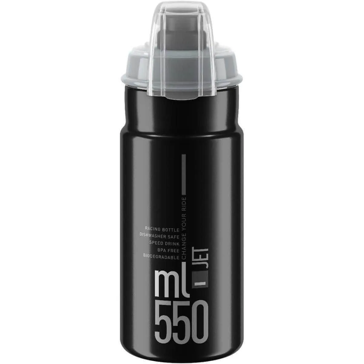 Elite Jet Biodegradable MTB 550ml Water Bottle - Black
