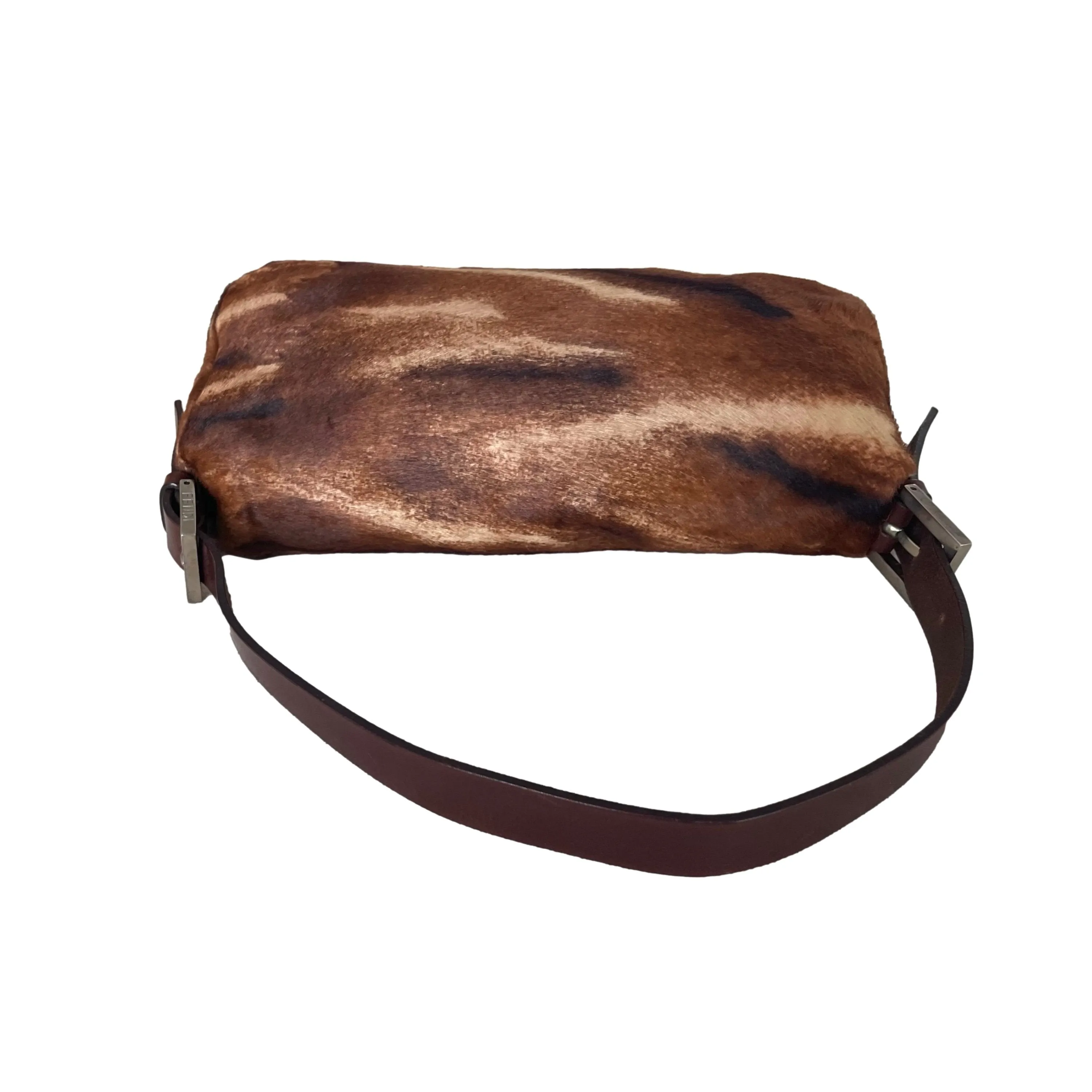 Fendi Brown Calf Hair Baguette Bag